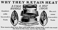 anuncio de hierro vintage de asbesto