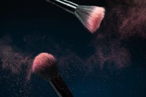 makeup brushes with pink makeup