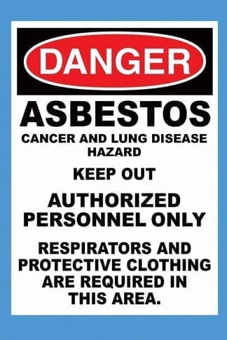 asbestos warning danger sign