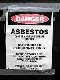 danger sign for asbestos