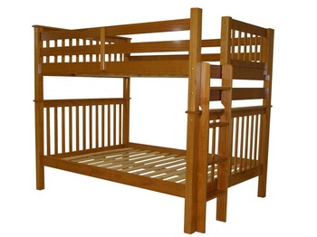 brown wooden bunk beds