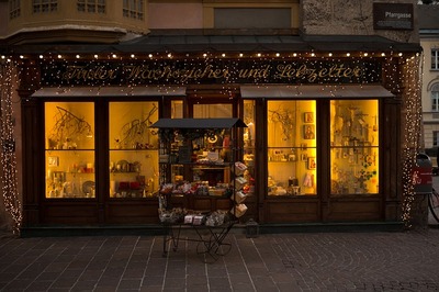 shop window at Christmas time