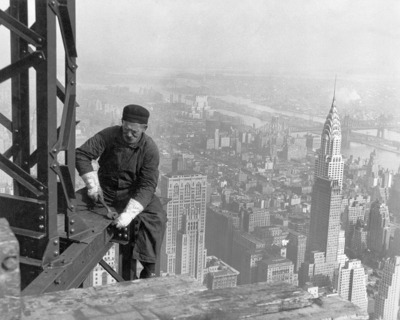 man in skyscraper construction 