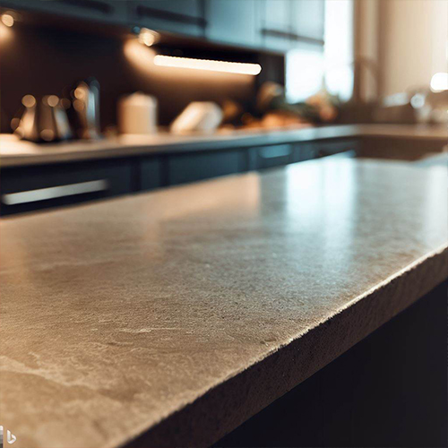 toxic artificial stone countertop installed in a kitchen